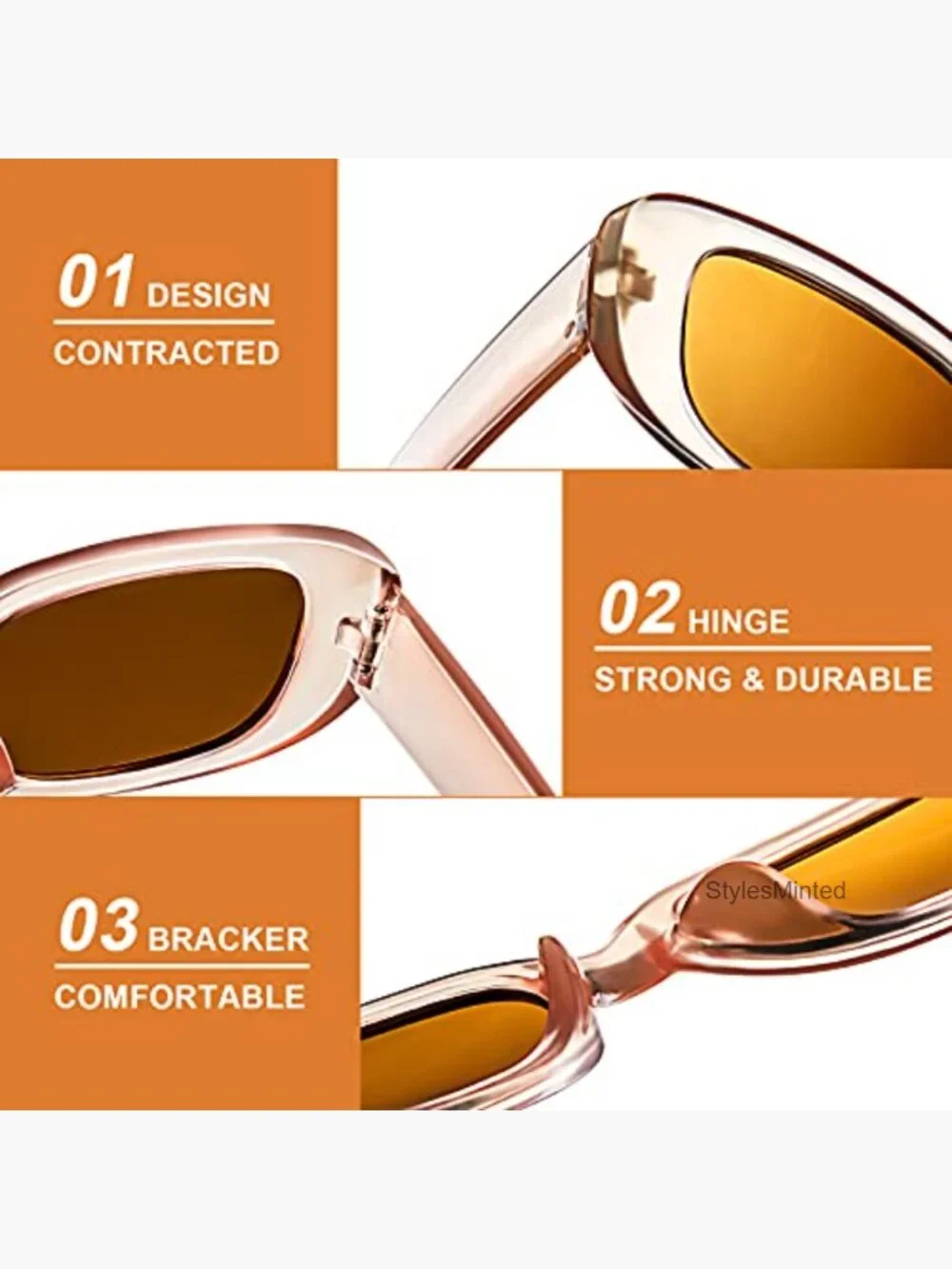 4 Pk Retro Chunky Square Sunglasses Y2K Vintage 90s Glasses Unisex